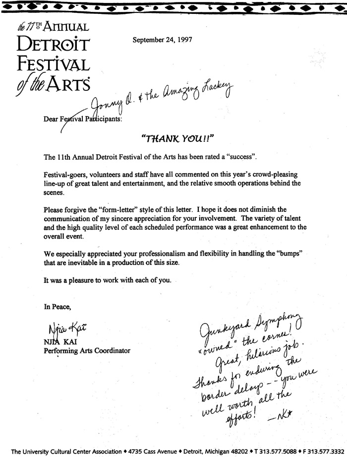 Detroit Festival of the Arts Recommndation!