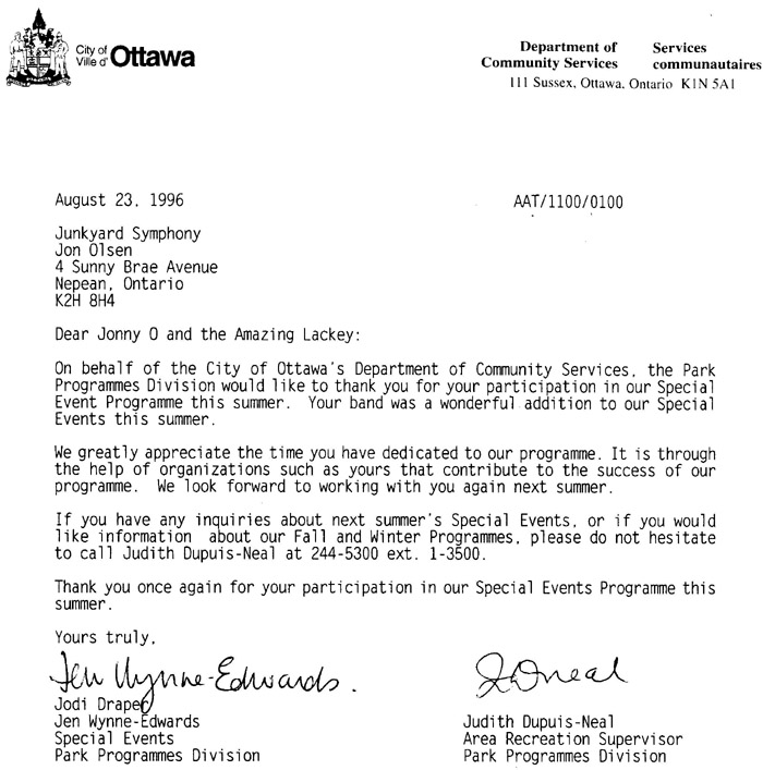  City of Ottawa Recommndation!