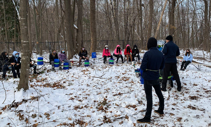 Junkyard Symphony's Rhythm Workshop in the Forest.