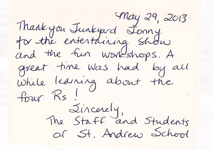 St. Andrew School Thank You!